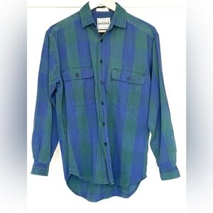 Levi's Shirt Mens Medium Flannel Vintage 92 Buffalo Check Blue Green Size Small